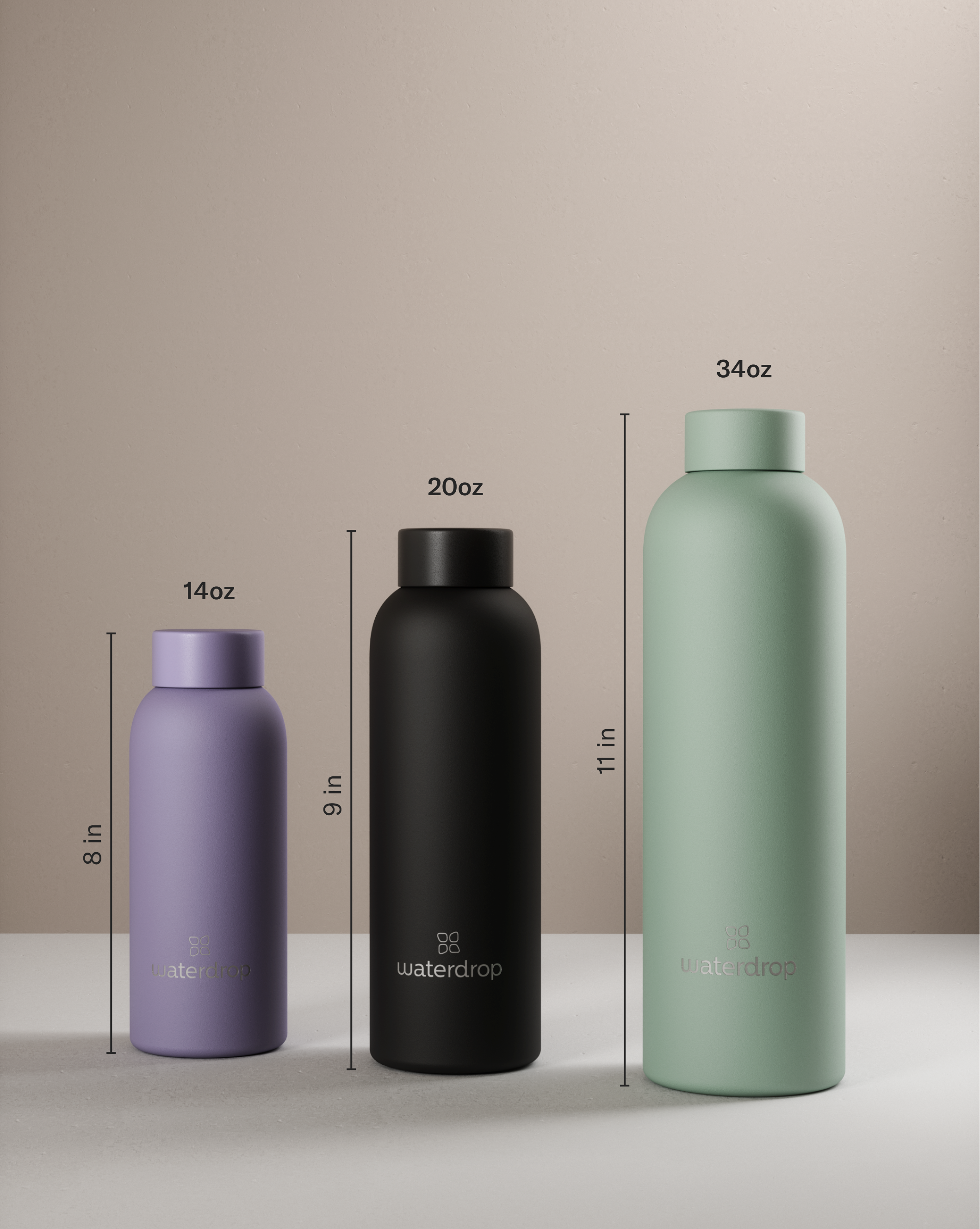 Urban Bottle - Water Bottle 34oz/17oz/8oz, 100% Leak Proof Lid, Ultralight  Water Bottles, Made of Stainless Steel, Italian Design