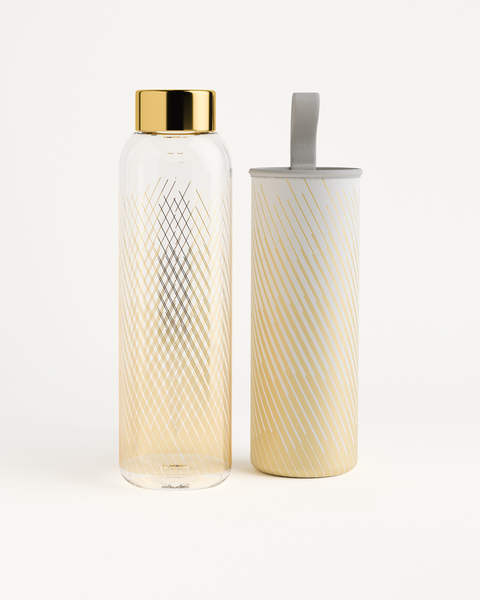 Glass Water Bottle - Gold – Hydranista